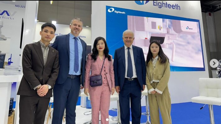 At an international dental exhibition